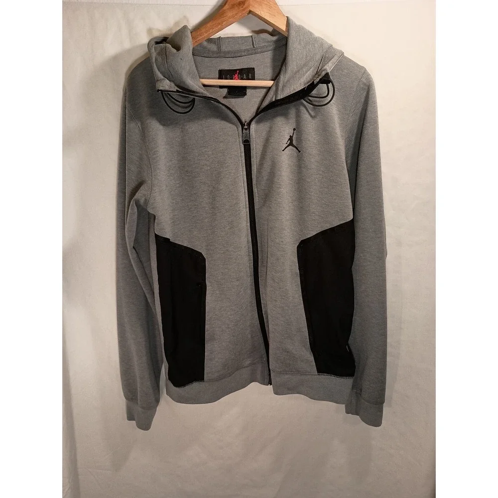 Nike Air Jordan Dri Fit Hoodie Gray And Black Size Small